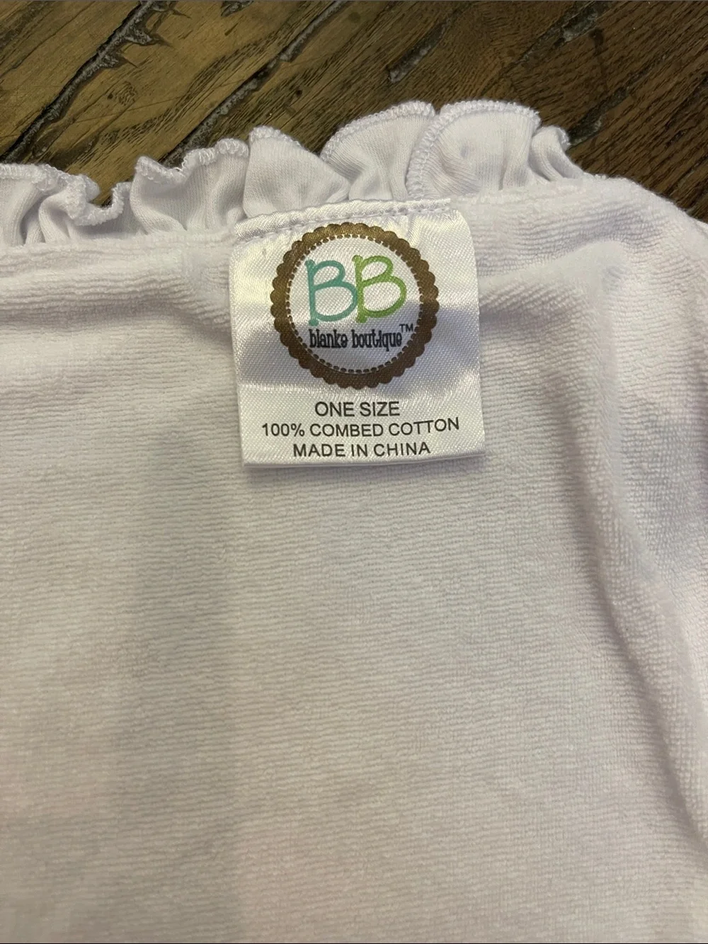 Monogrammed Ruffle Baby Burp Cloth- Pink Embroidery AMA